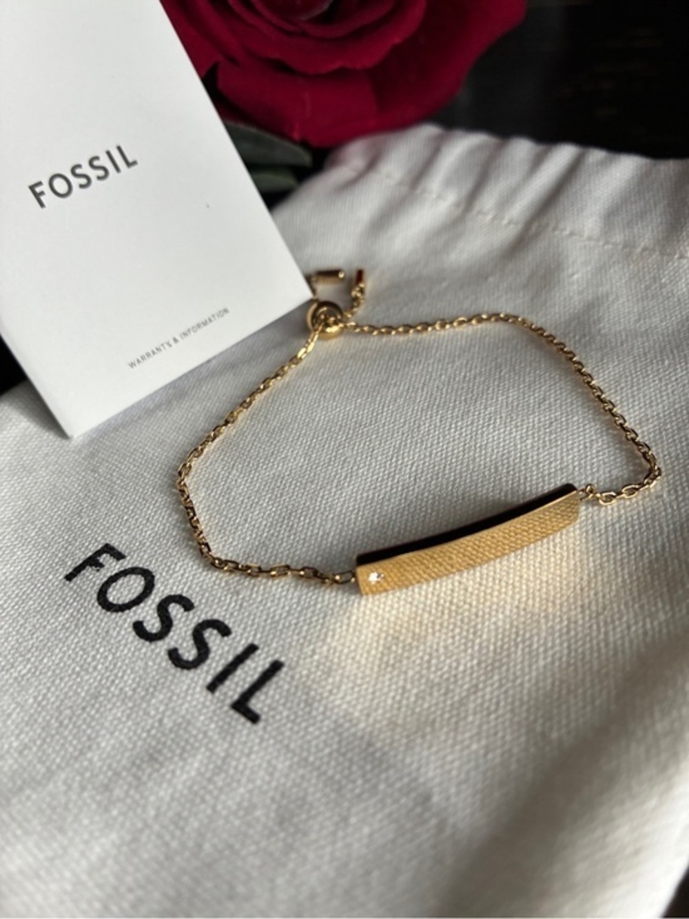 Fossil Gold Bar Chain Bracelet